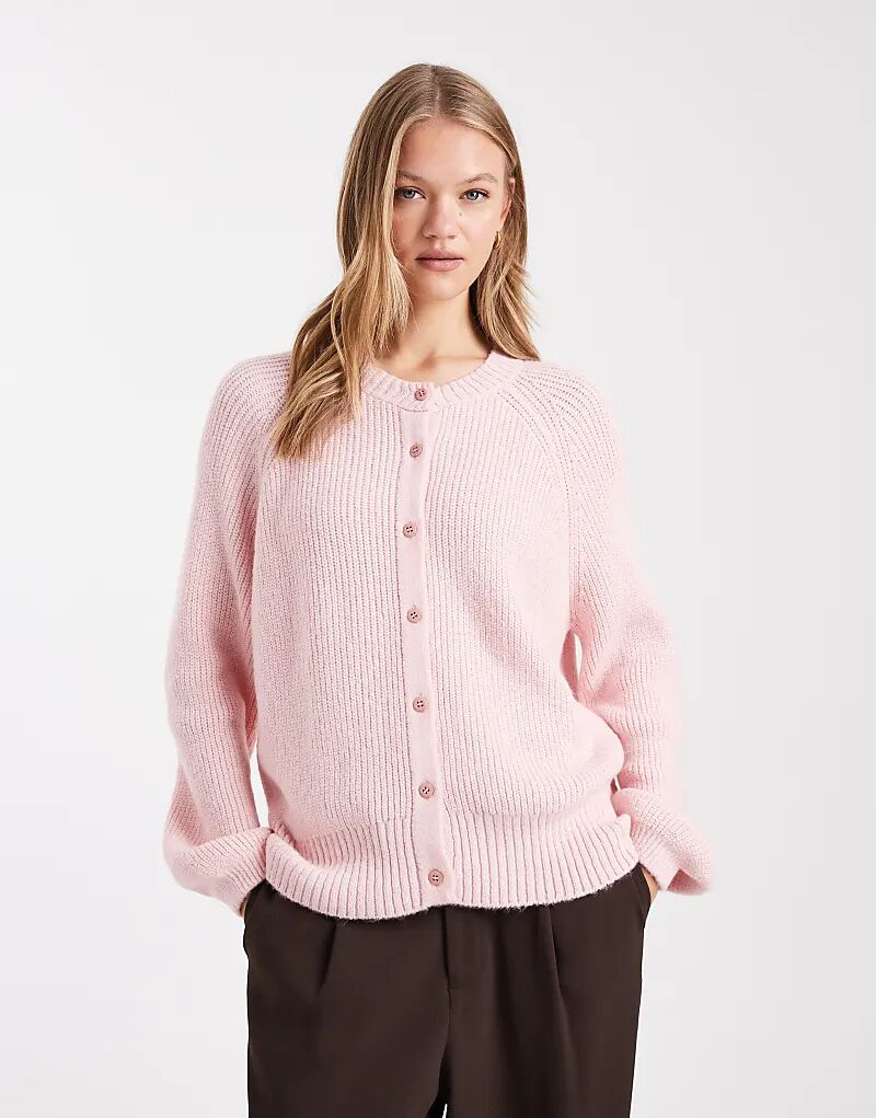 

Вязаный кардиган реглан ASOS DESIGN светло-розового цвета