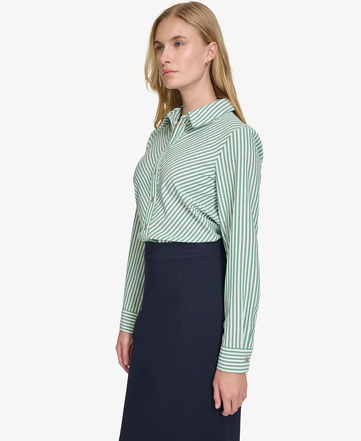 Женская рубашка на пуговицах с длинным рукавом от Tommy Hilfiger, Abundant Green/Ivory — фото 3