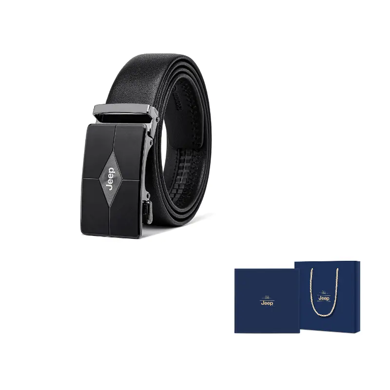 

Ремень мужской из коровьей кожи 3,5 см Jeep, черный plain weave