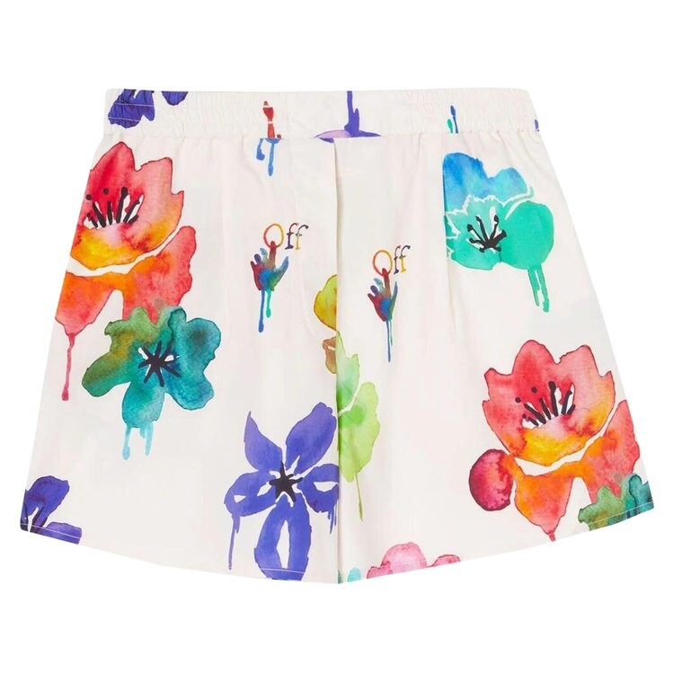 

Шорты Off-White Floral Print Shorts, белый, Зеленый, Шорты Off-White Floral Print Shorts, белый