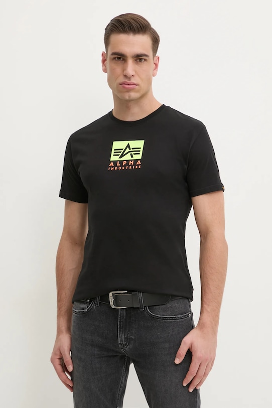 

Футболка хлопковая Satin Logo T Alpha Industries, черный
