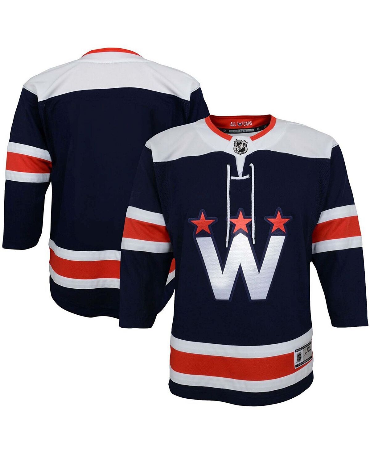 Футболка Big Boys Navy Washington Capitals 2020/21 Альтернативная Премьер-лига Outerstuff — фото 2
