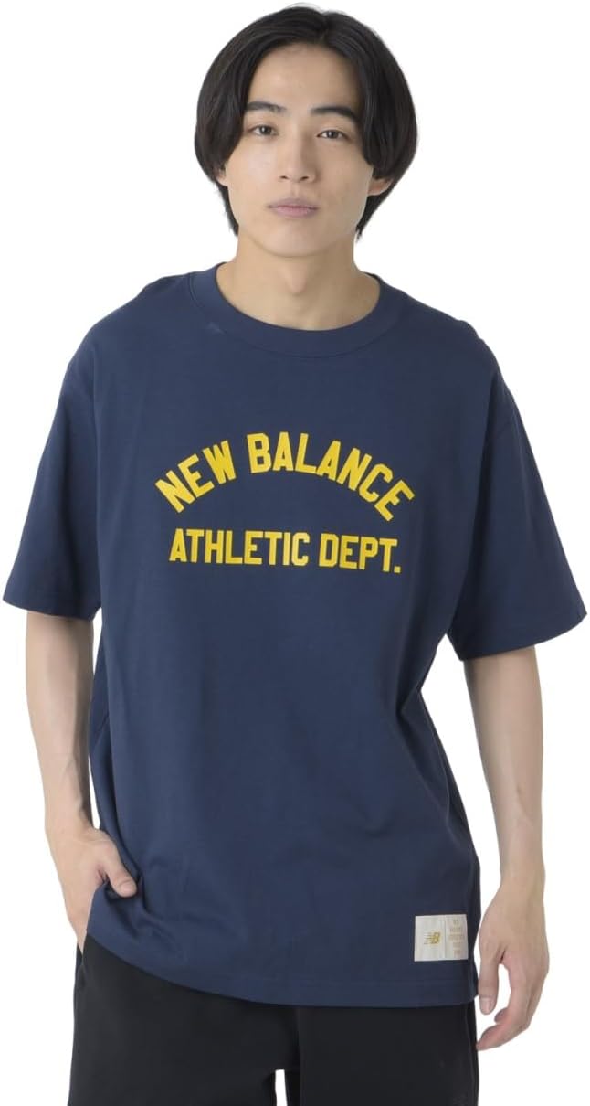 

Мужская спортивная футболка New Balance Greatest Hits с коротким рукавом (MT41514), хлопок, мягкая ткань, темно-синий