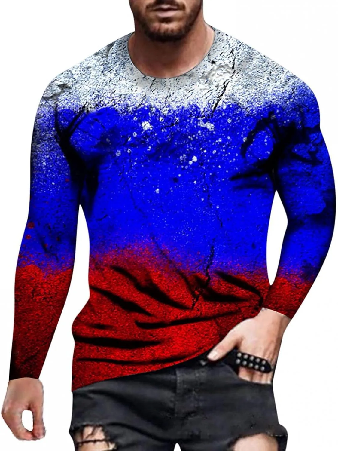 

ITISME Мужская футболка с длинным рукавом и 3D принтом в стиле хип-хоп