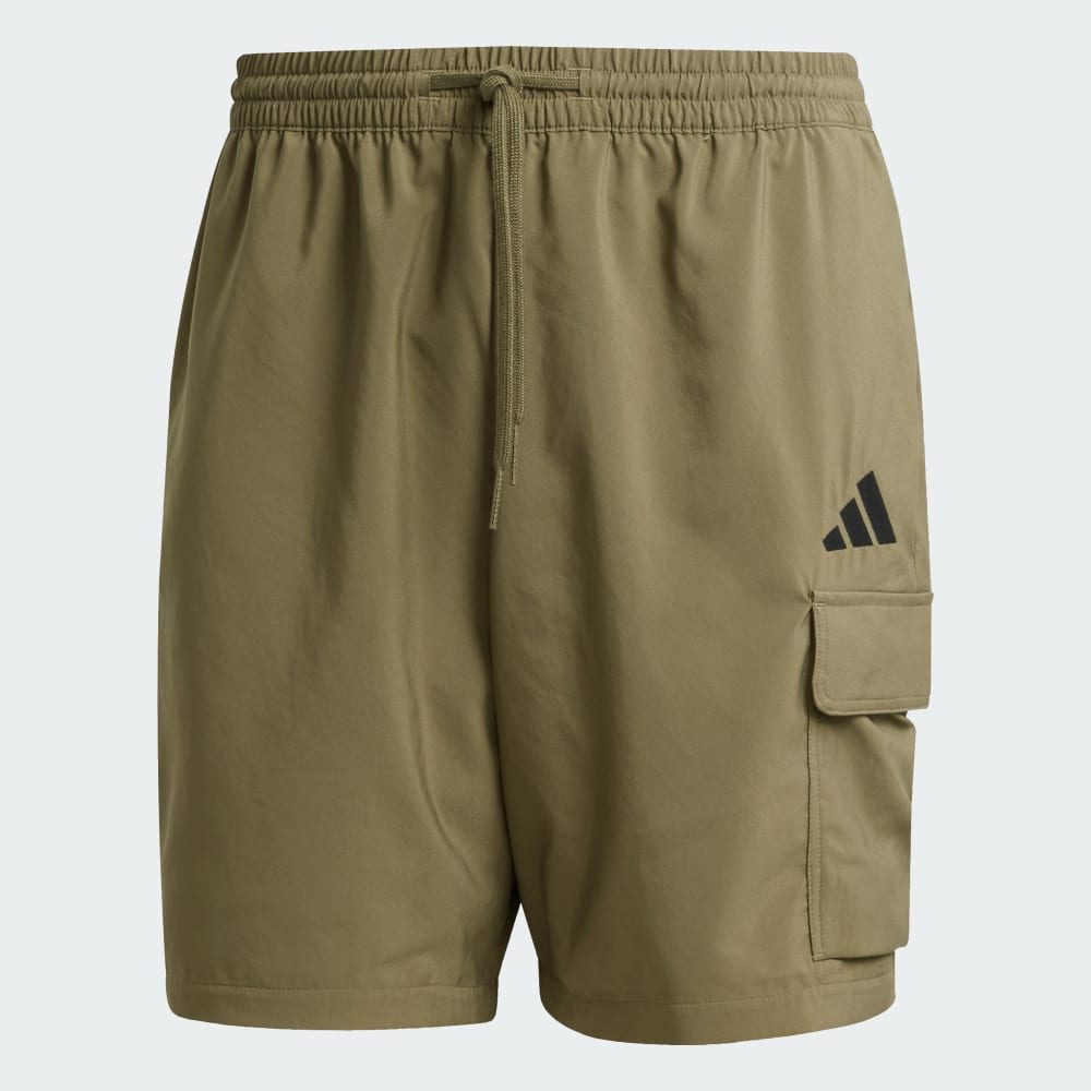Шорты Adidas Essentials Small Logo Cargo Chelsea Shorts, цвет Olive Strata/Black — фото 4