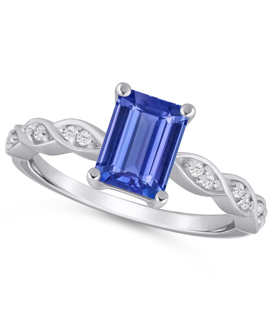 

Кольцо с аметистом (1,5 карата) и белым бриллиантом (1,20 карата) из белого золота 10 карат Macy's, Tanzanite/White Gold