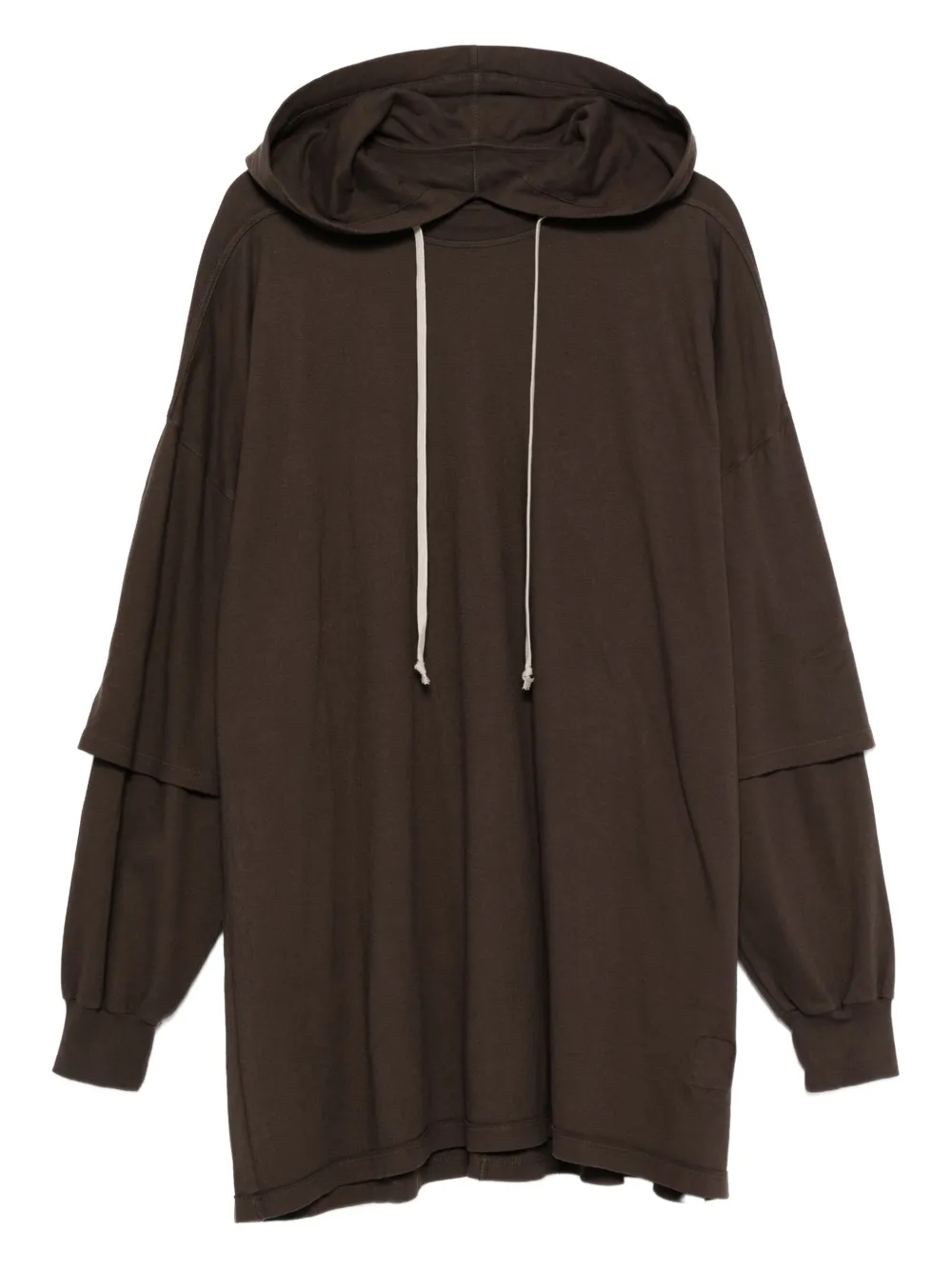 

Двухслойная толстовка с капюшоном Rick Owens DRKSHDW, коричневый
