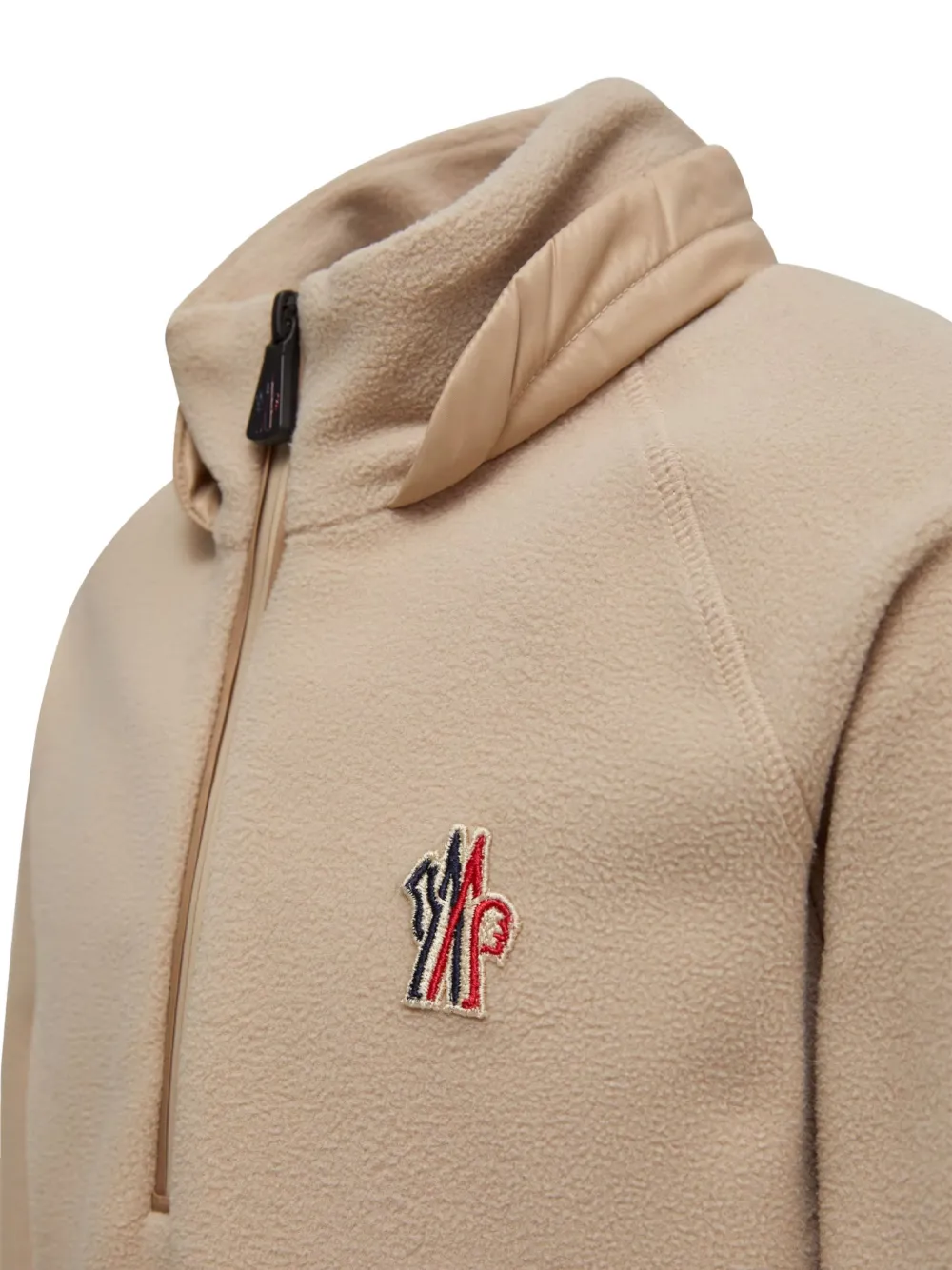 Толстовка на молнии с логотипом Moncler Grenoble Kids, бежевый — фото 3