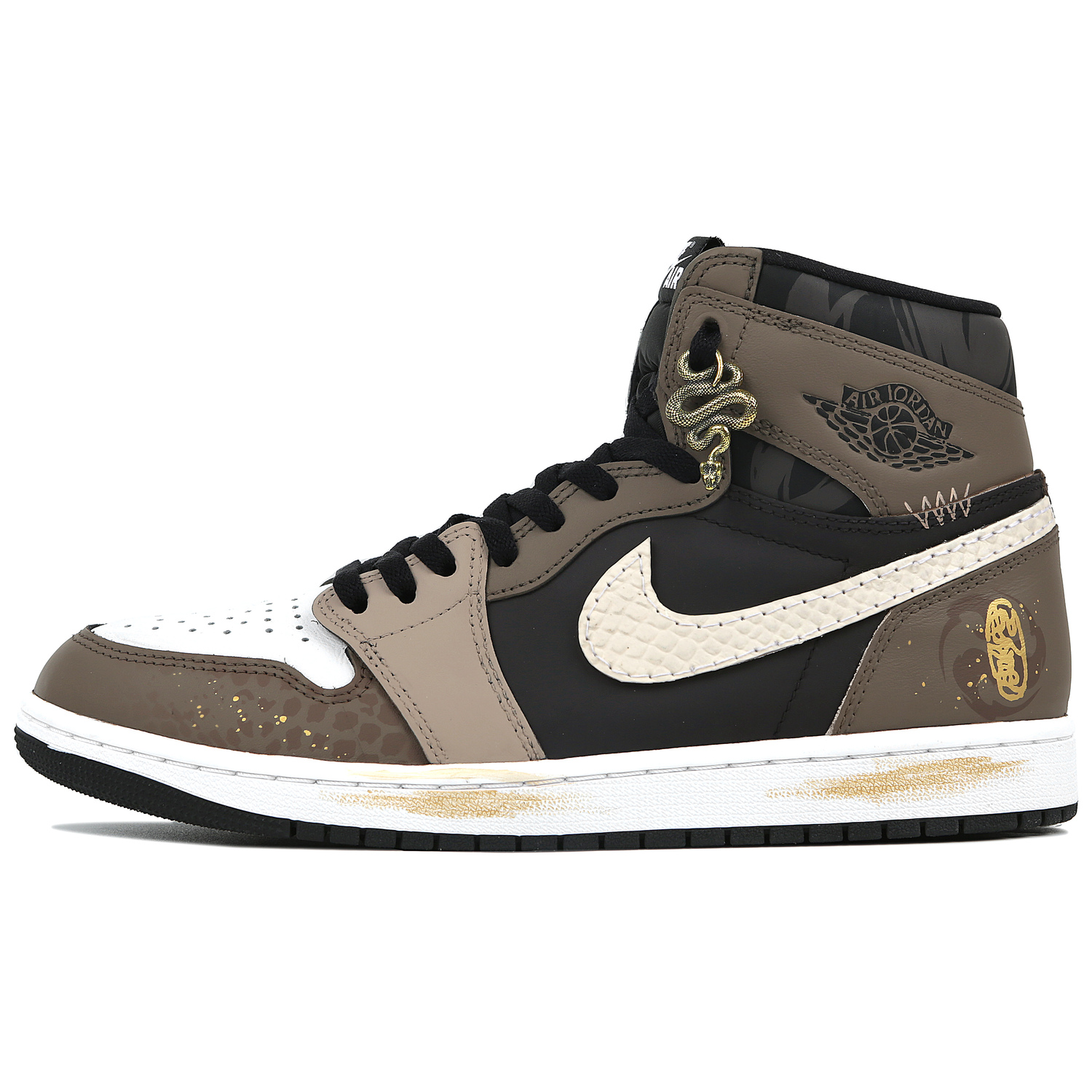 

Jordan Кроссовки баскетбольные мужские Air 1 Abrasion Resistant Slip Resistant High top Vintage Brown Black