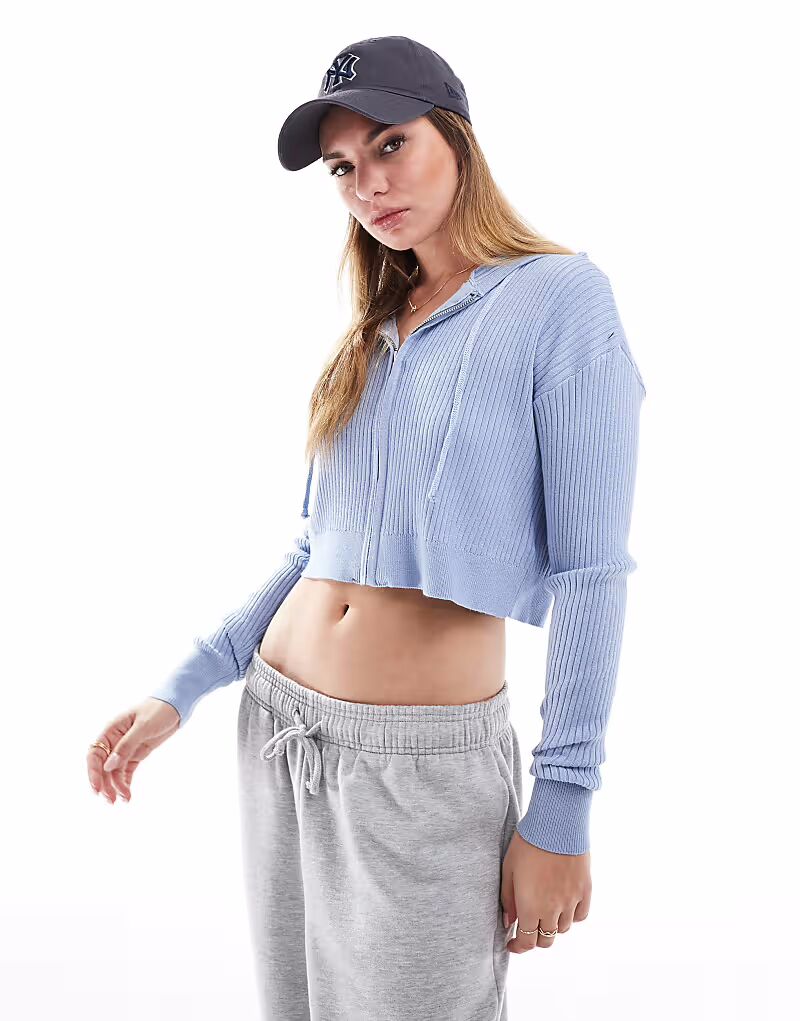 

Кардиган из хлопка с капюшоном на молнии, темно-синего цвета Cotton On