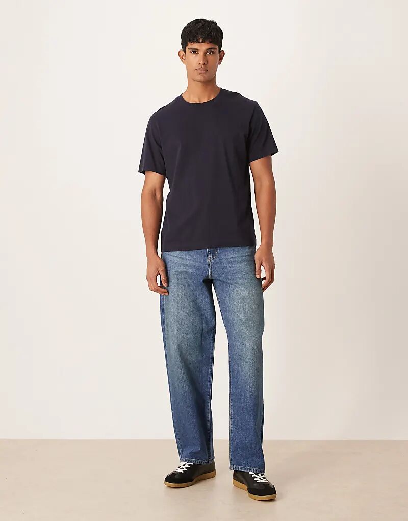 

Свободные прямые джинсы ASOS DESIGN винтажного темно-синего цвета