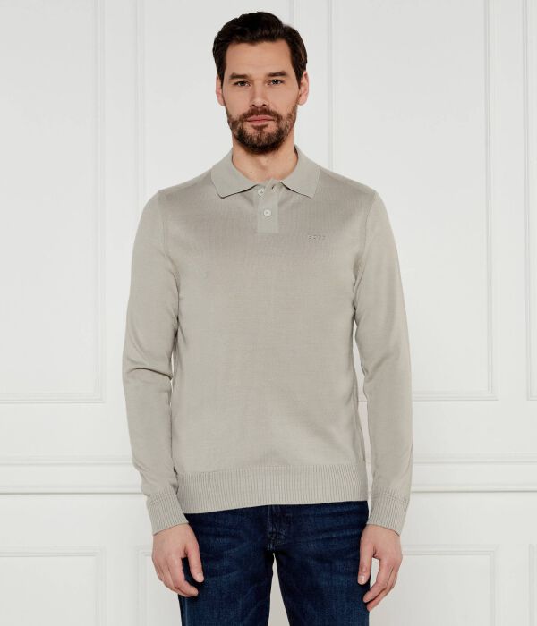 

Шерстяная рубашка поло avac Slim fit Boss Orange, желтый