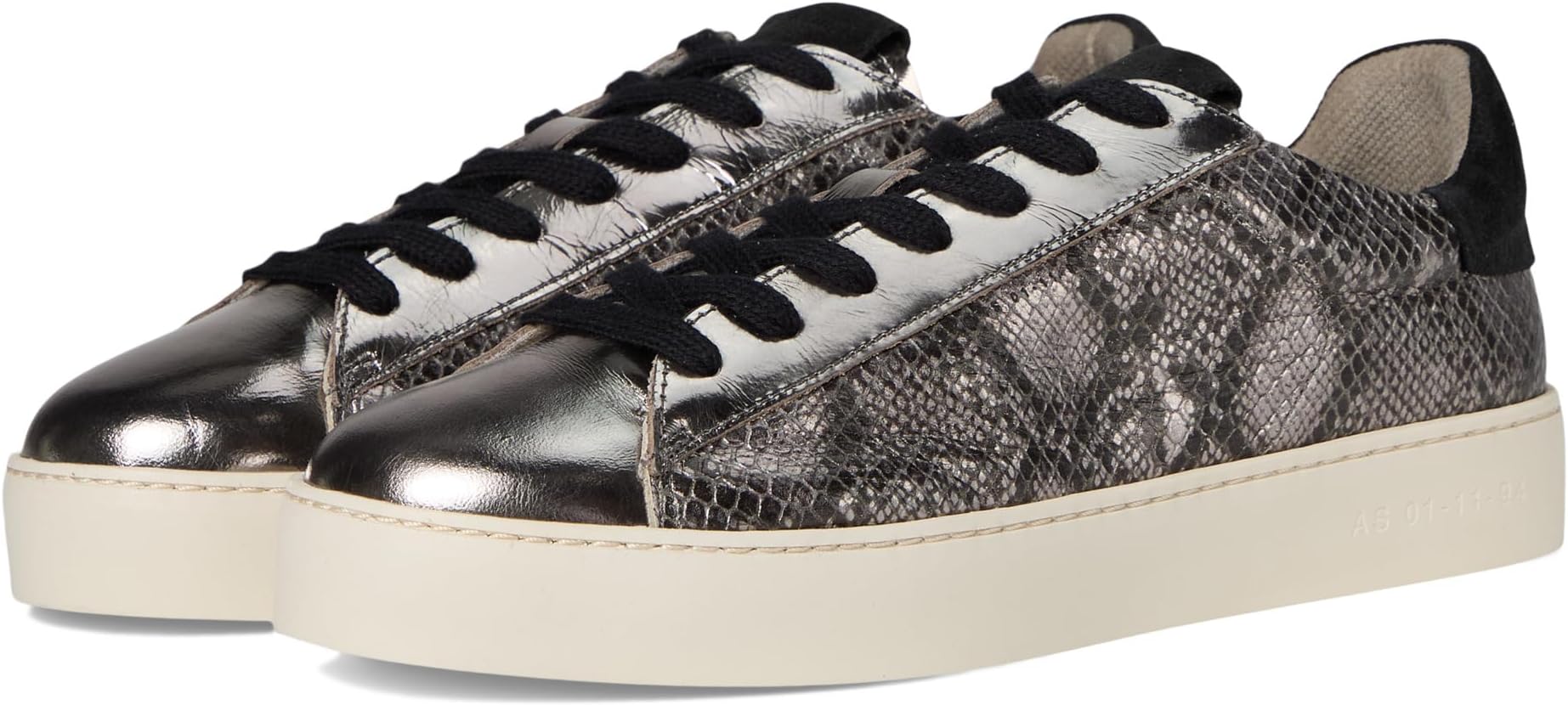 Кроссовки AllSaints Shana Met Sneakers, цвет Silver/Black