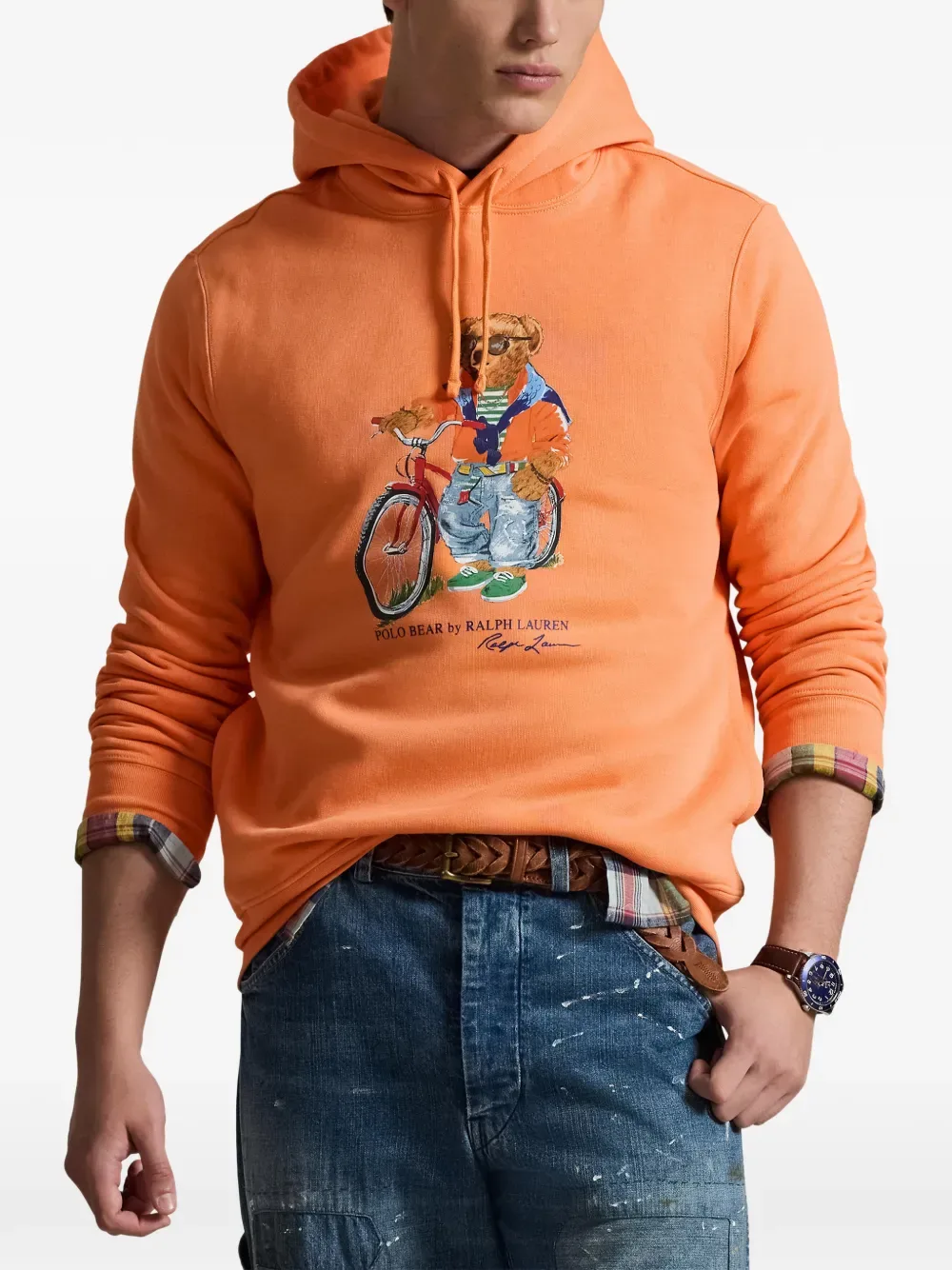 Худи с графичным принтом Polo Ralph Lauren, оранжевый — фото 3