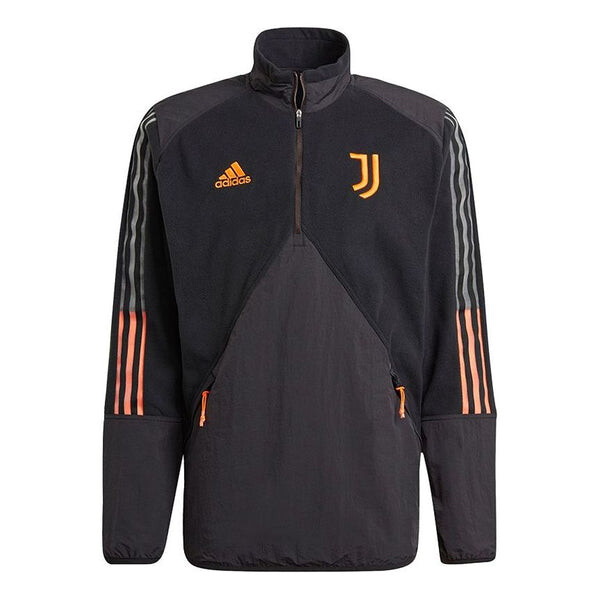 

Толстовка adidas Juventus Soccer/Football Sports Contrast Color Stitching Round Neck Pullover Black, мультиколор