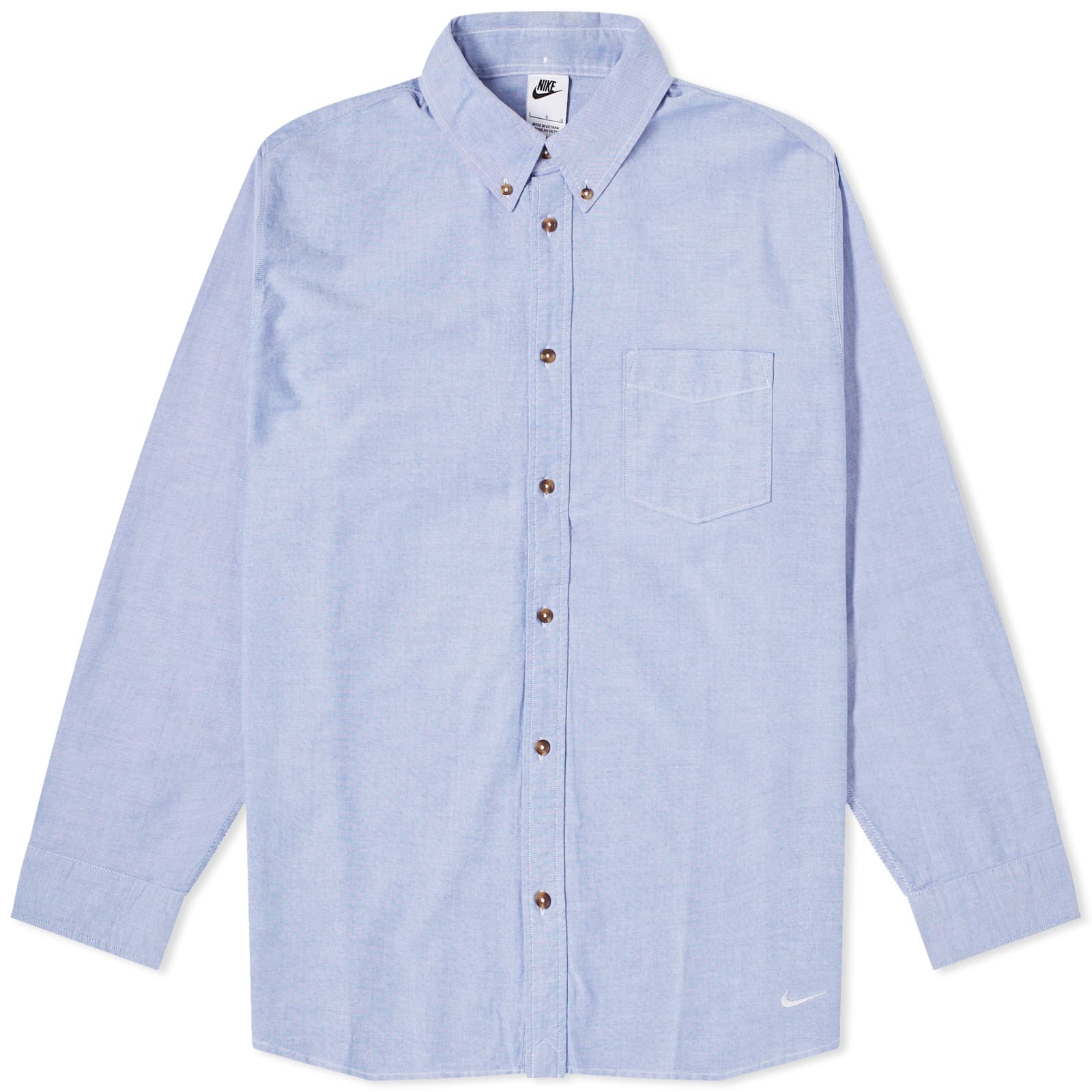 

Рубашка Nike Life Oxford Buttondown, цвет White , Game Royal & Football Grey