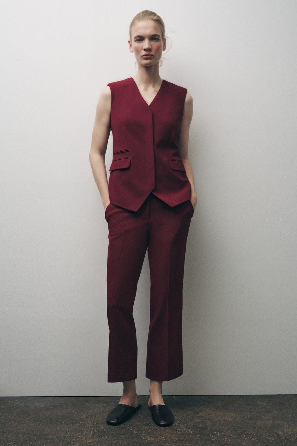 

Мини-брюки-клеш ZARA, бордовый