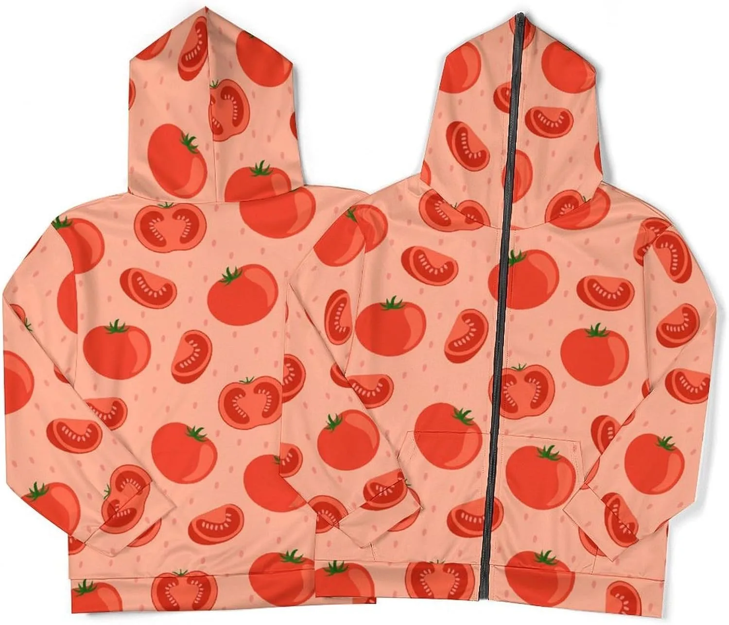 Cute Tomatos Ketchup мужская худи на молнии — фото 4
