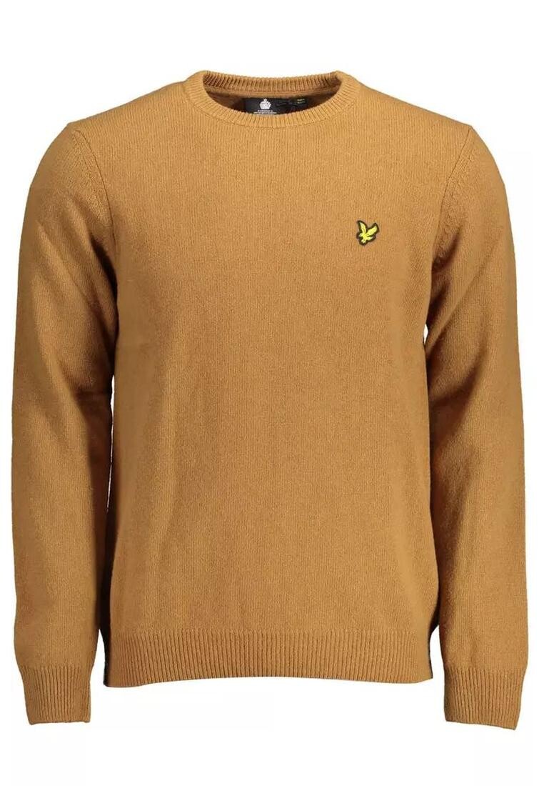 

Рубашка с длинными рукавами из шерсти с аппликацией логотипа Lyle & Scott, коричневый