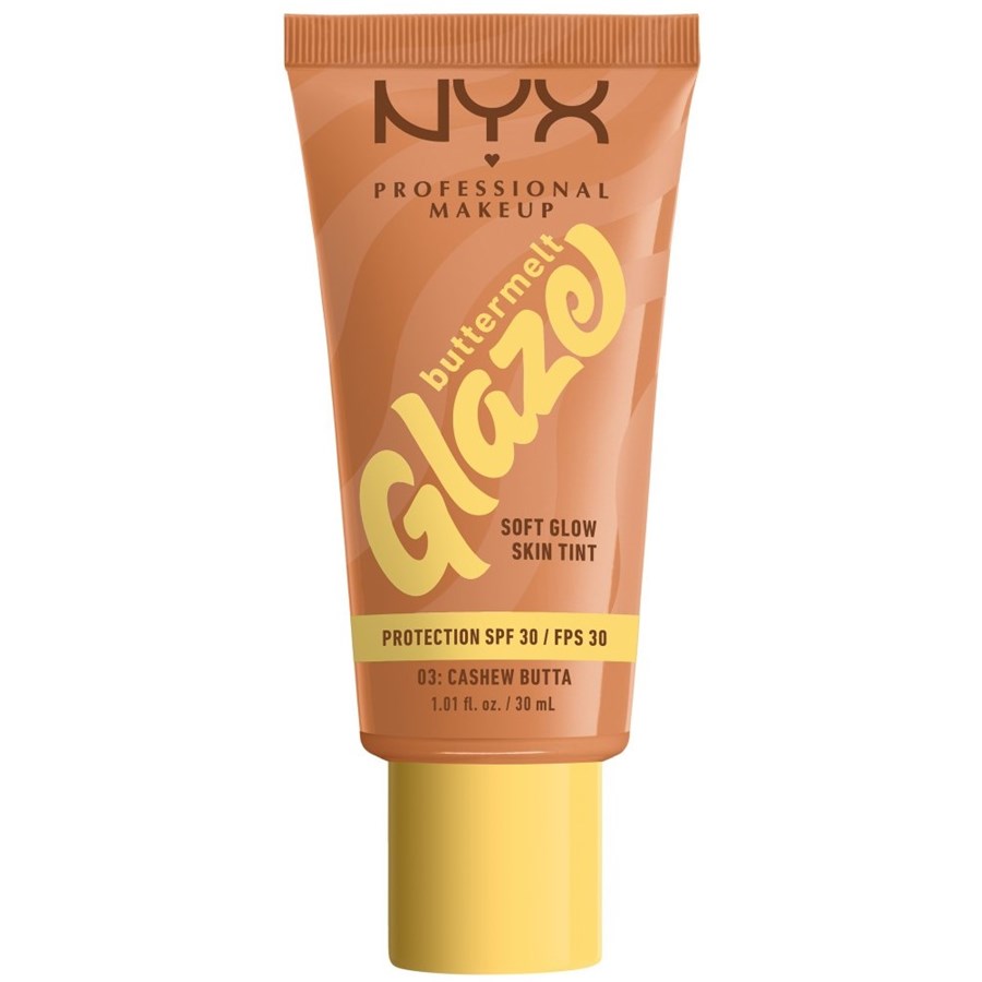 

Тональная основа NYX Professional Makeup Buttermelt Glaze LSF 30, 03W Cashew Butta / 30 ml