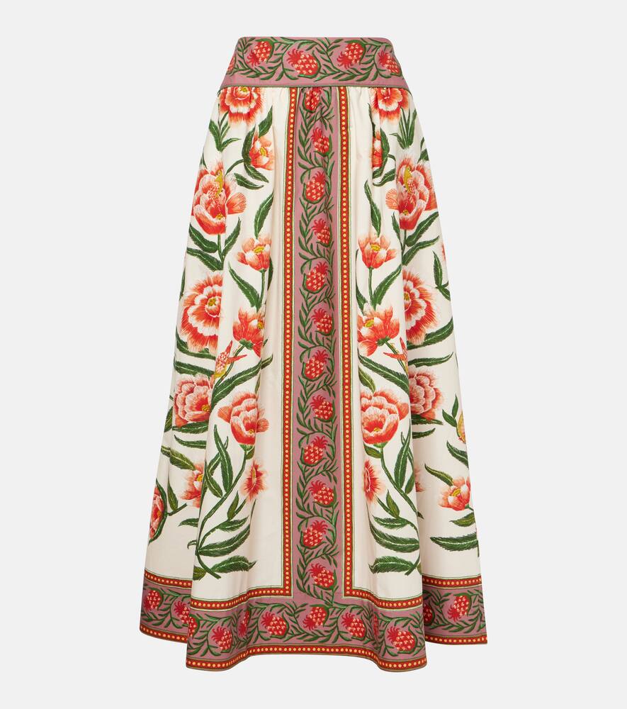 

Хлопковая миди-юбка с принтом Farm Rio, Ainika Delicate Off-White