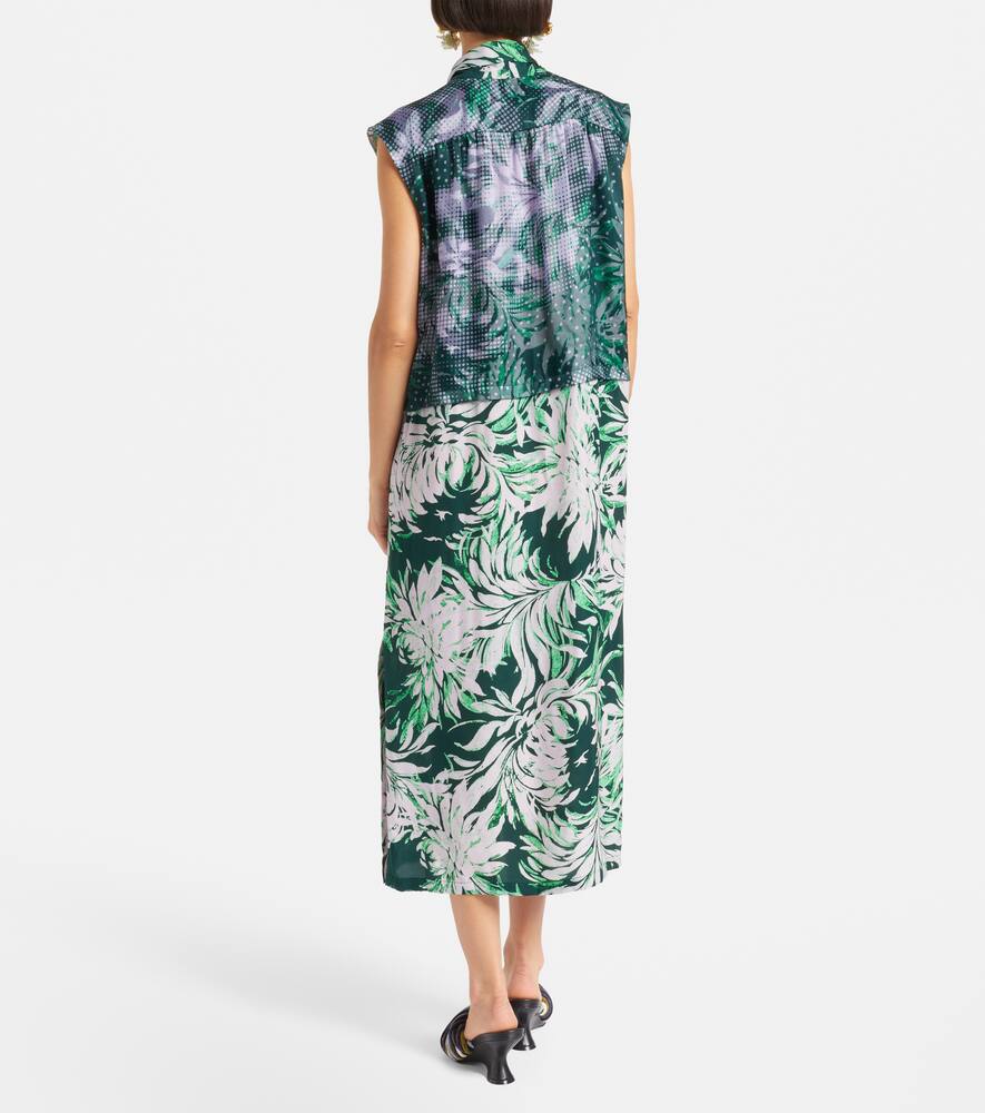 Платье миди с принтом и завязкой на шее Dries Van Noten, Bottle — фото 3