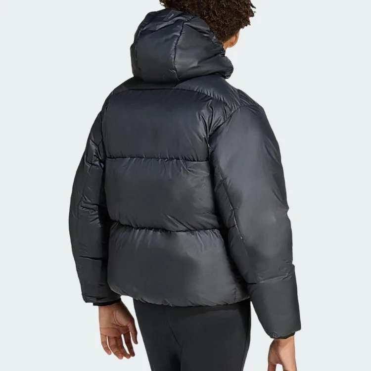 Детская утепленная куртка с капюшоном Adidas, черный — фото 4