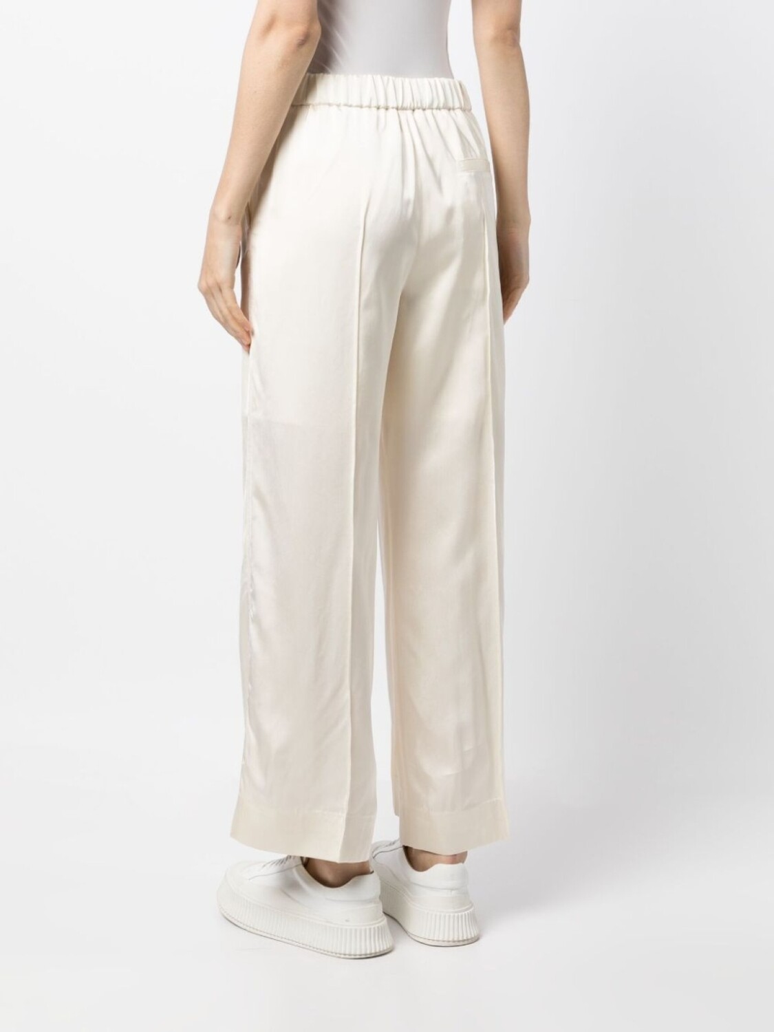 Jil Sander широкие брюки с эластичным поясом, белый — фото 4