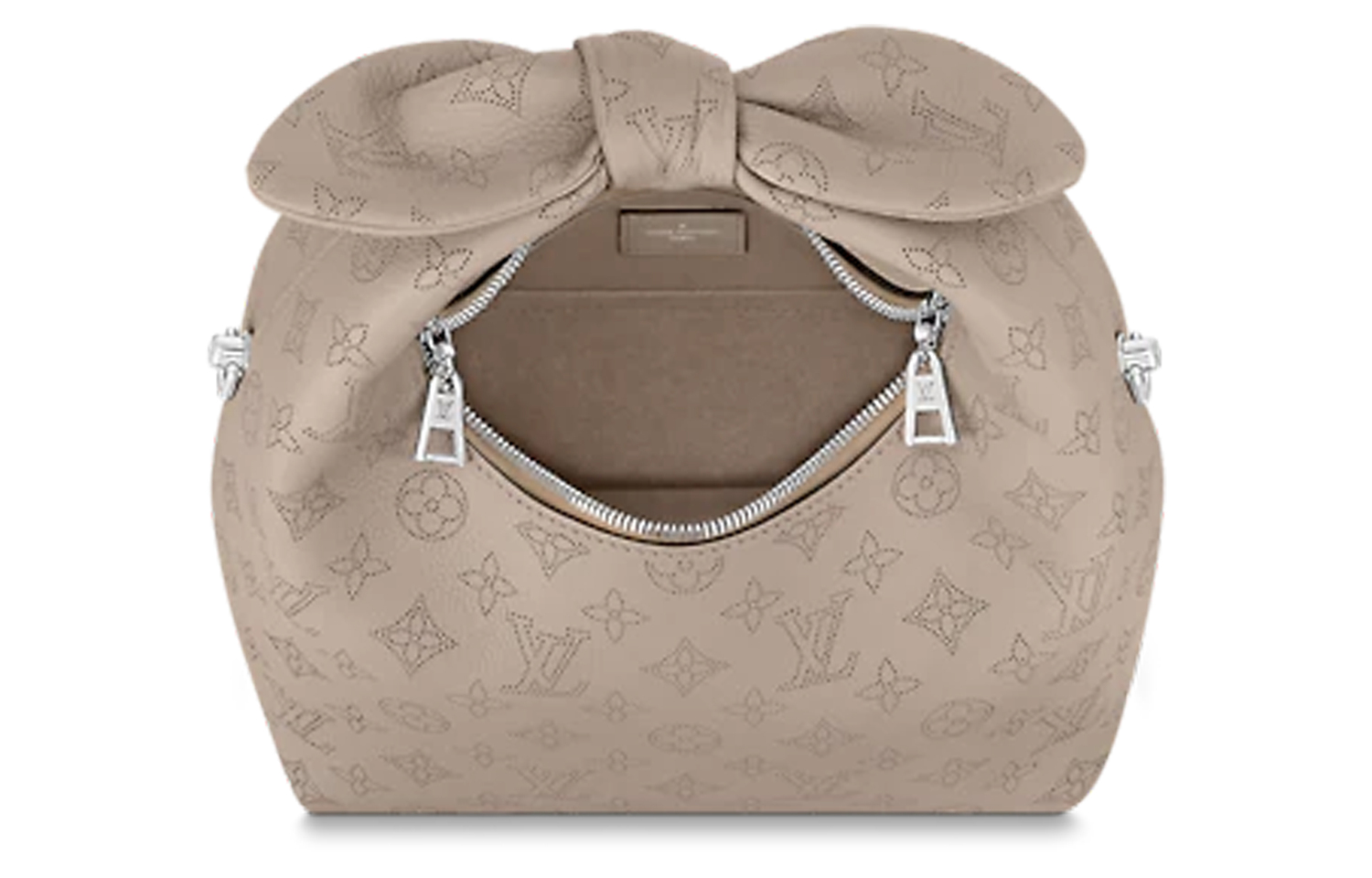 Louis Vuitton Сумка WHY KNO из перфорированной кожи с дыроколами, на одно плечо, кроссбоди, маленький размер, женская, серая — фото 4