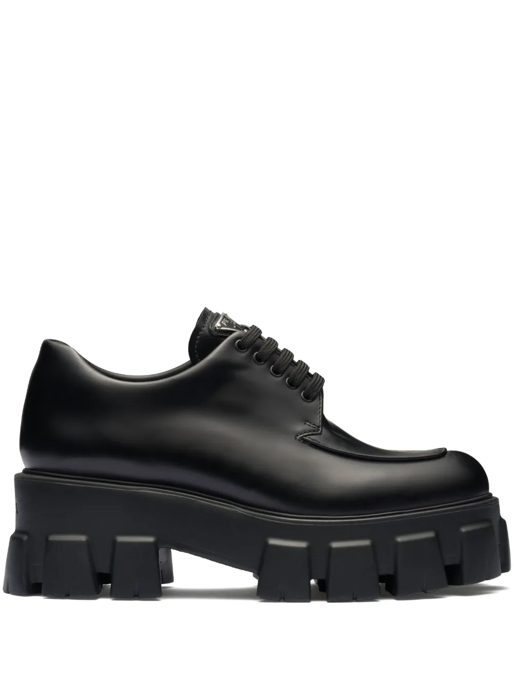 Туфли Monolith Brushed на шнуровке Prada, черный