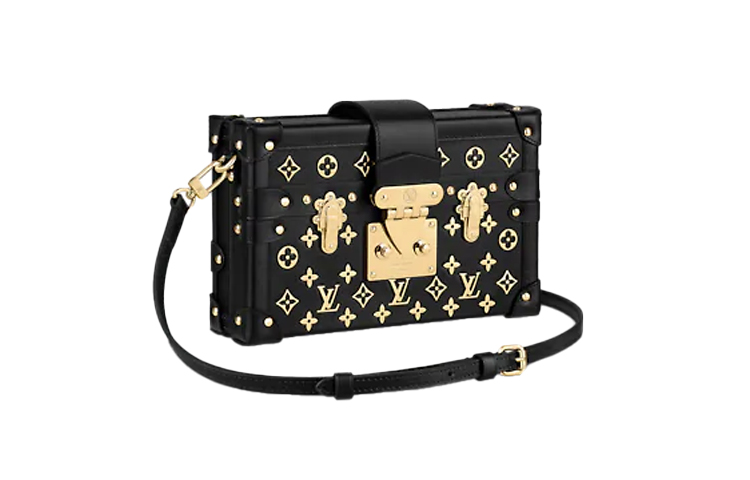 

LOUIS VUITTON Сумка PETITE MALLE из телячьей кожи на одно плечо, стандартная женская, черная