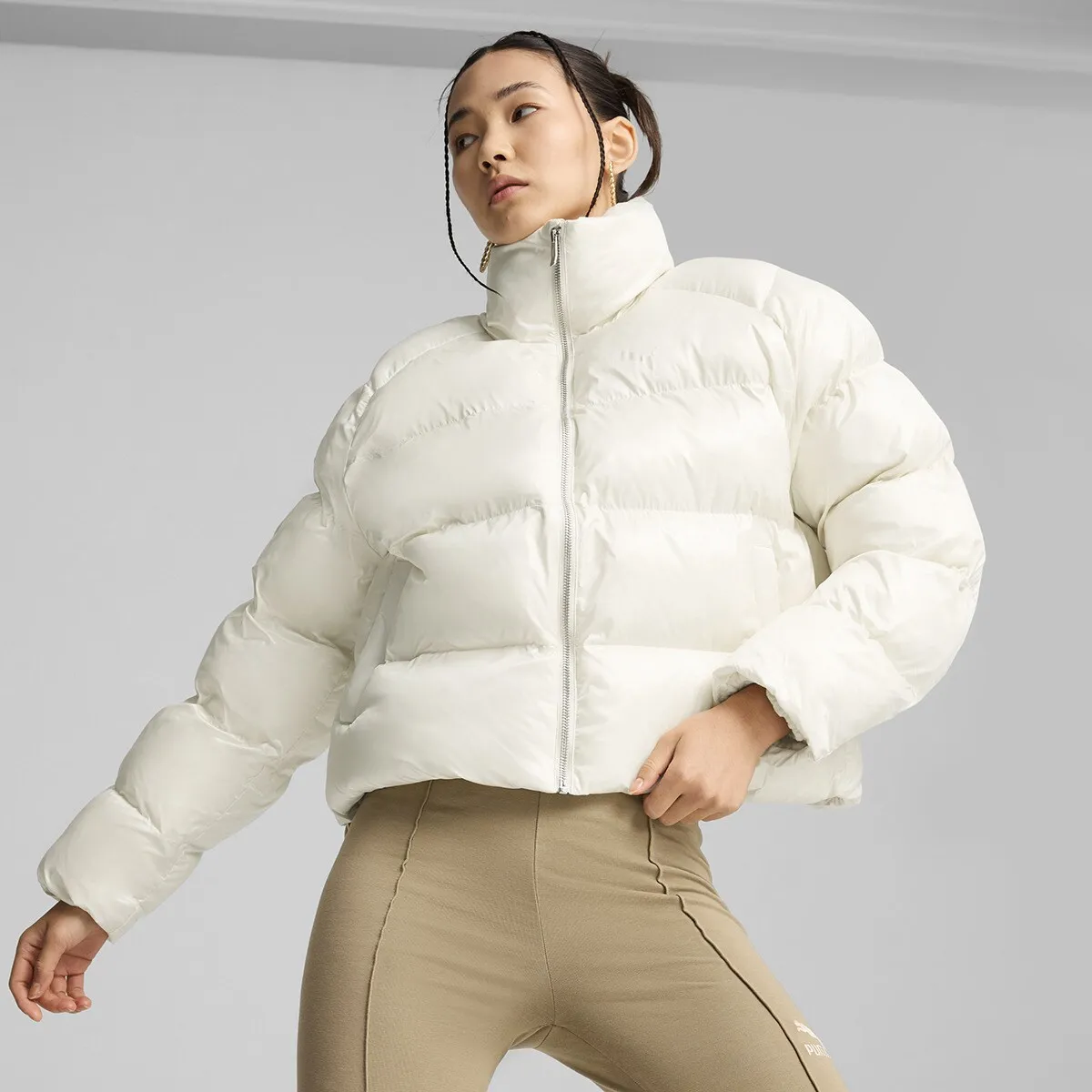 

Женская блестящая стеганая куртка Puma, белый