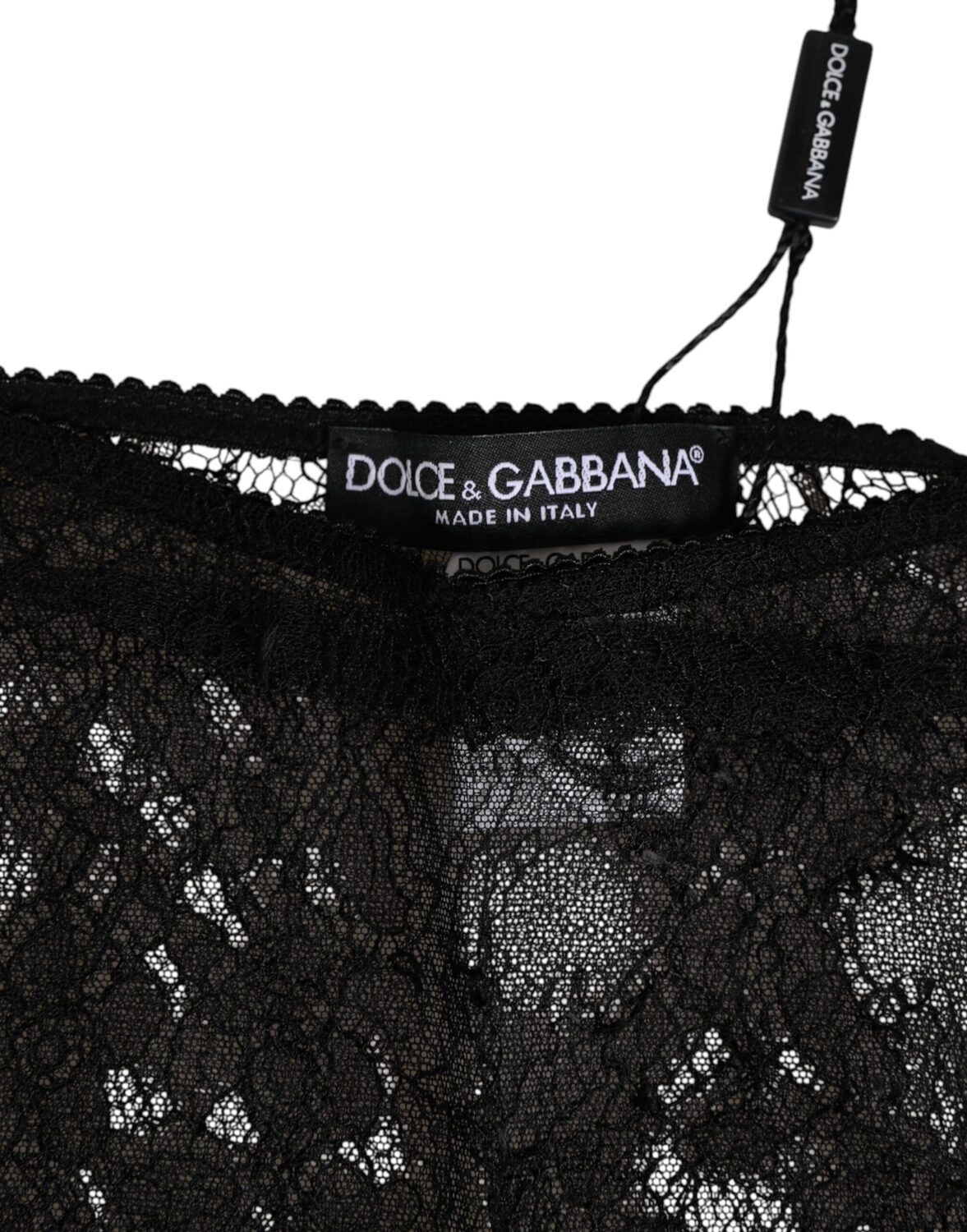 Черные нейлоновые эластичные трусики с высокой талией Dolce & Gabbana, черный — фото 3