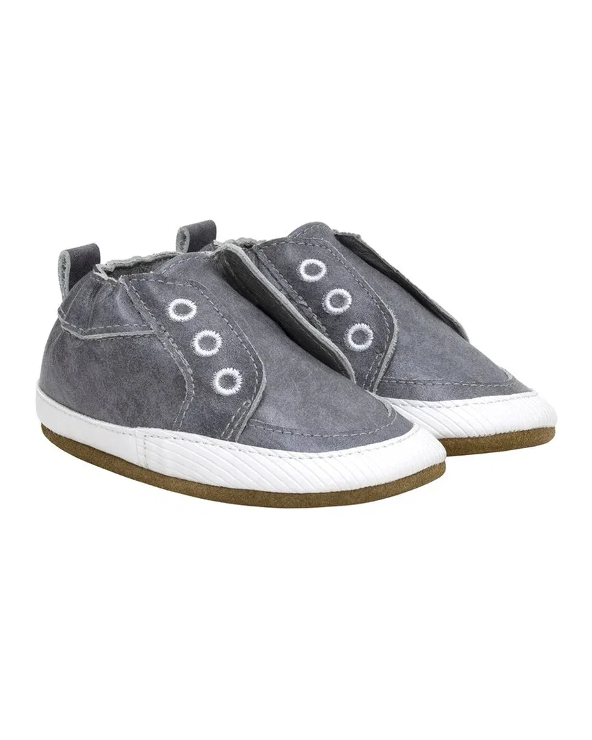 Robeez Stylish Steve Leather Soft Sole, серый