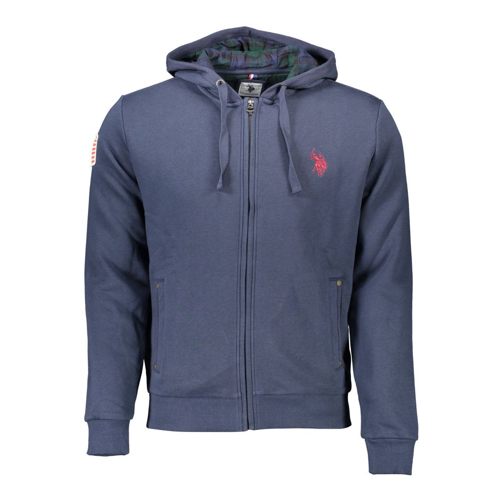 

Синий хлопковый мужской свитер с капюшоном U.S. Polo Assn.