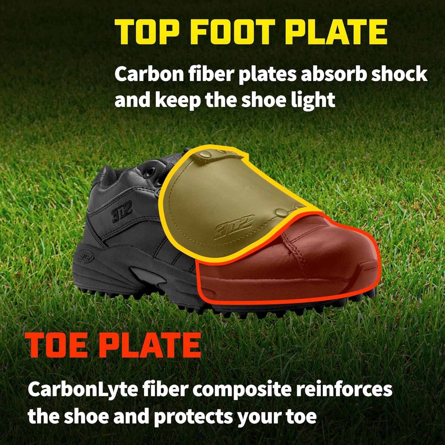Мужские бейсбольные судейские ботинки 3N2 Reaction Pro Plate, Reaction Pro Plate Lo - Umpire Shoe — фото 3