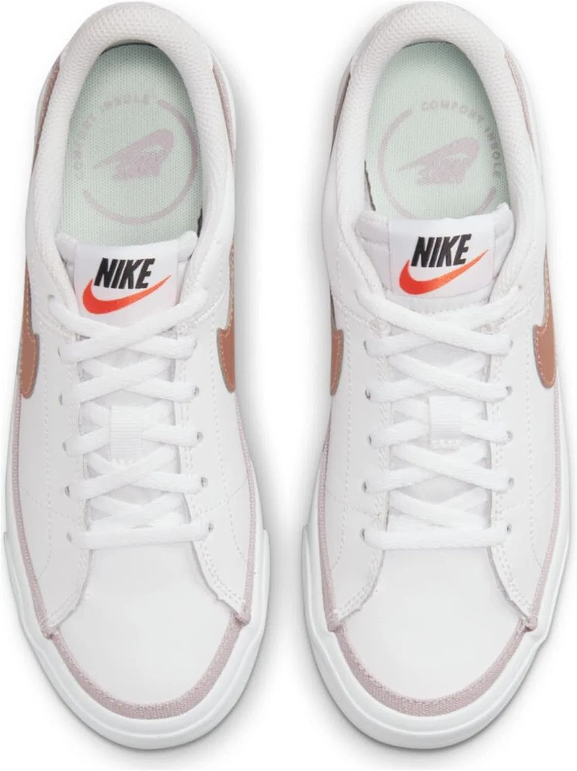Детские кроссовки NIKE Court Legacy, унисекс, White, Metallic, Red, Bronze, Mint Foam — фото 3