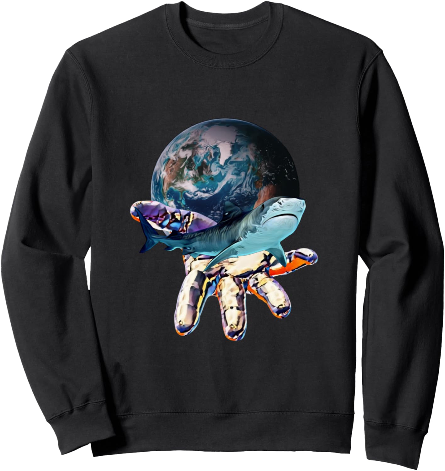 

Толстовка с изображением тигровой акулы Shark Merch - Gift Men Women Kids Boy Girl, черный