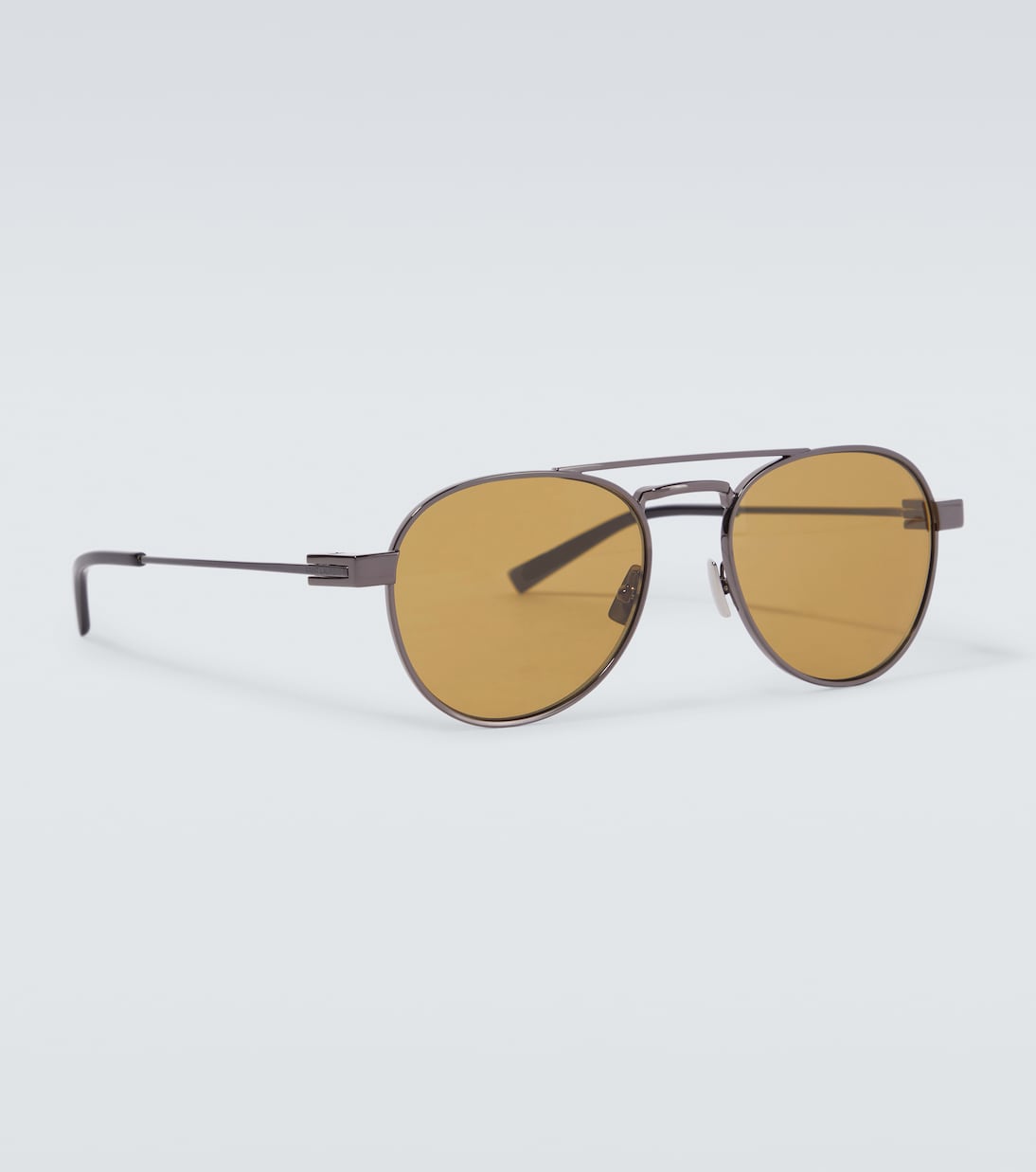 Солнцезащитные очки авиаторы SL 708 Saint Laurent, Ruthenium-Ruthenium-Brown — фото 4