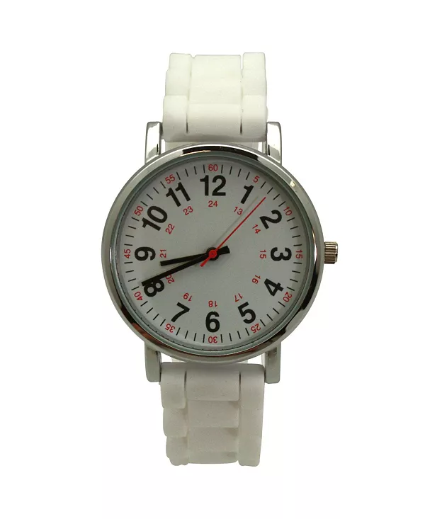 

Женские часы с белыми, цельными силиконовыми цифрами Olivia Pratt, white