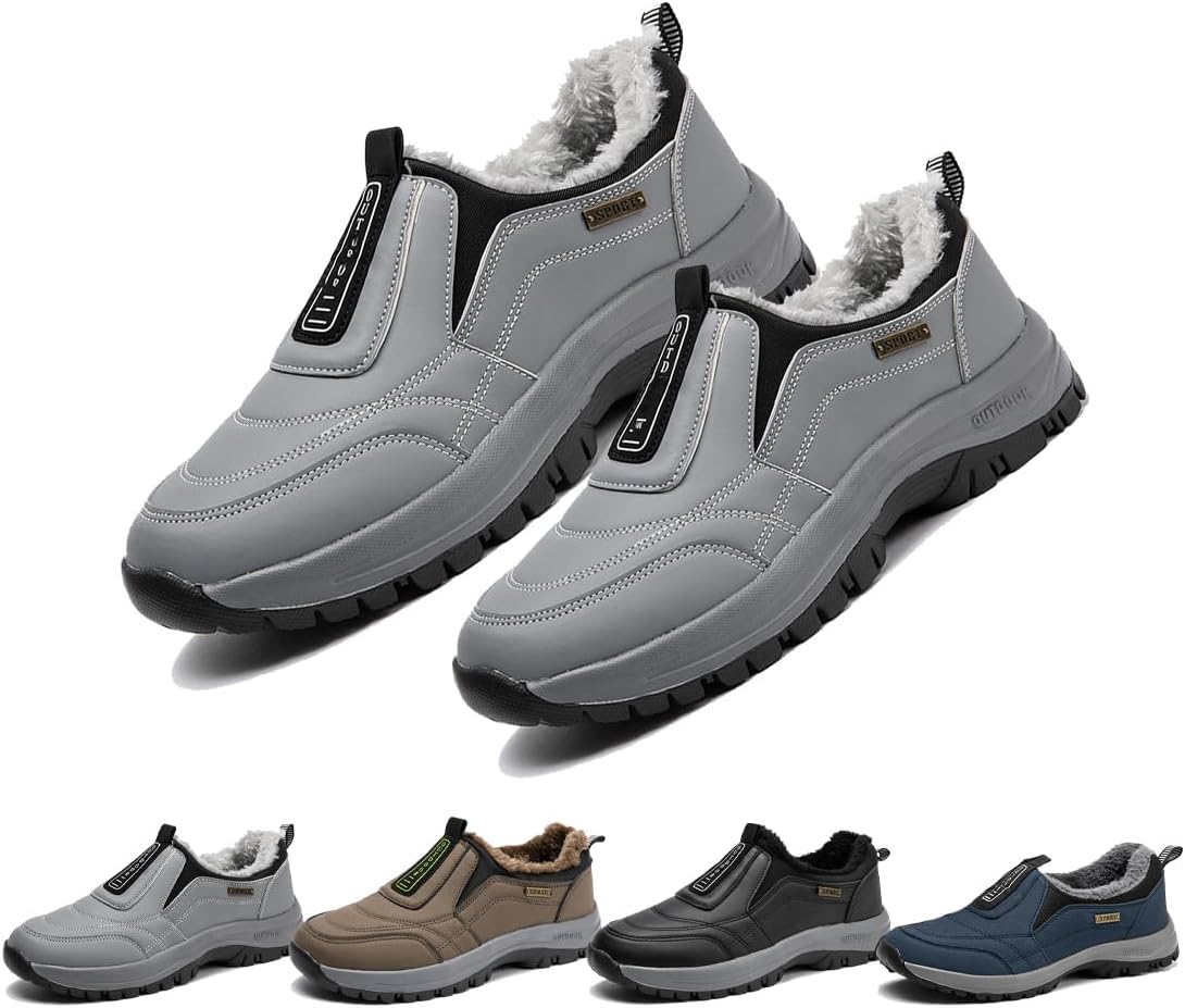 

Ортопедические походные прогулочные туфли для мужчин, легкие слипоны, прочная обувь для всех типов местности, повседневная обувь для мужчин Generic, серый