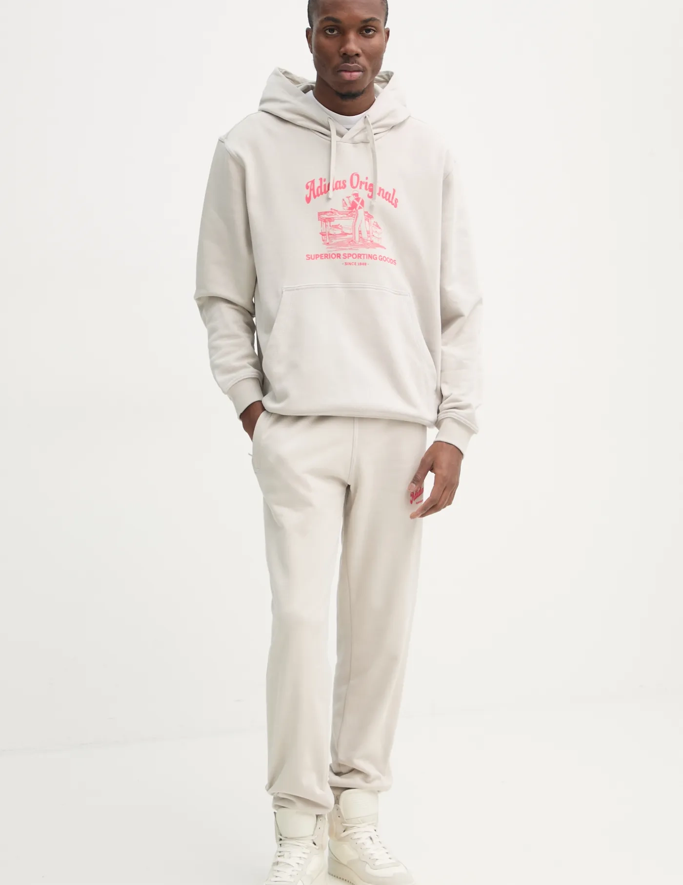 Спортивные брюки Wabash из хлопка adidas Originals, бежевый — фото 2