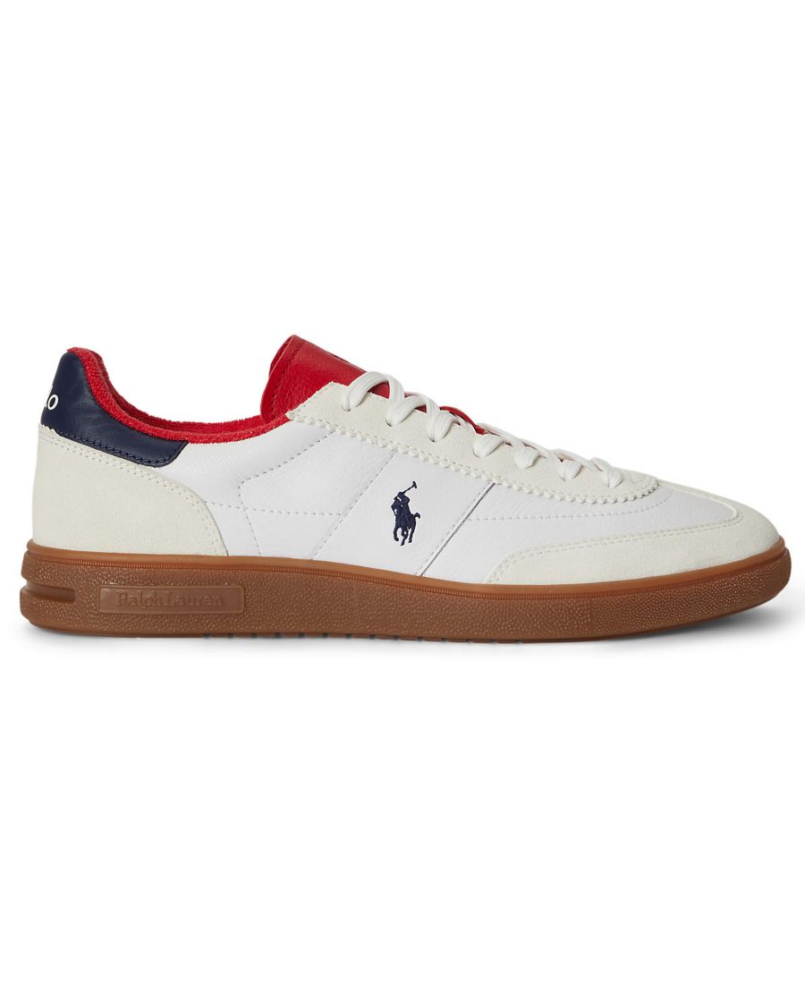 Мужские кроссовки Bedford на шнуровке Polo Ralph Lauren, White/spring Navy/bistro Red — фото 2