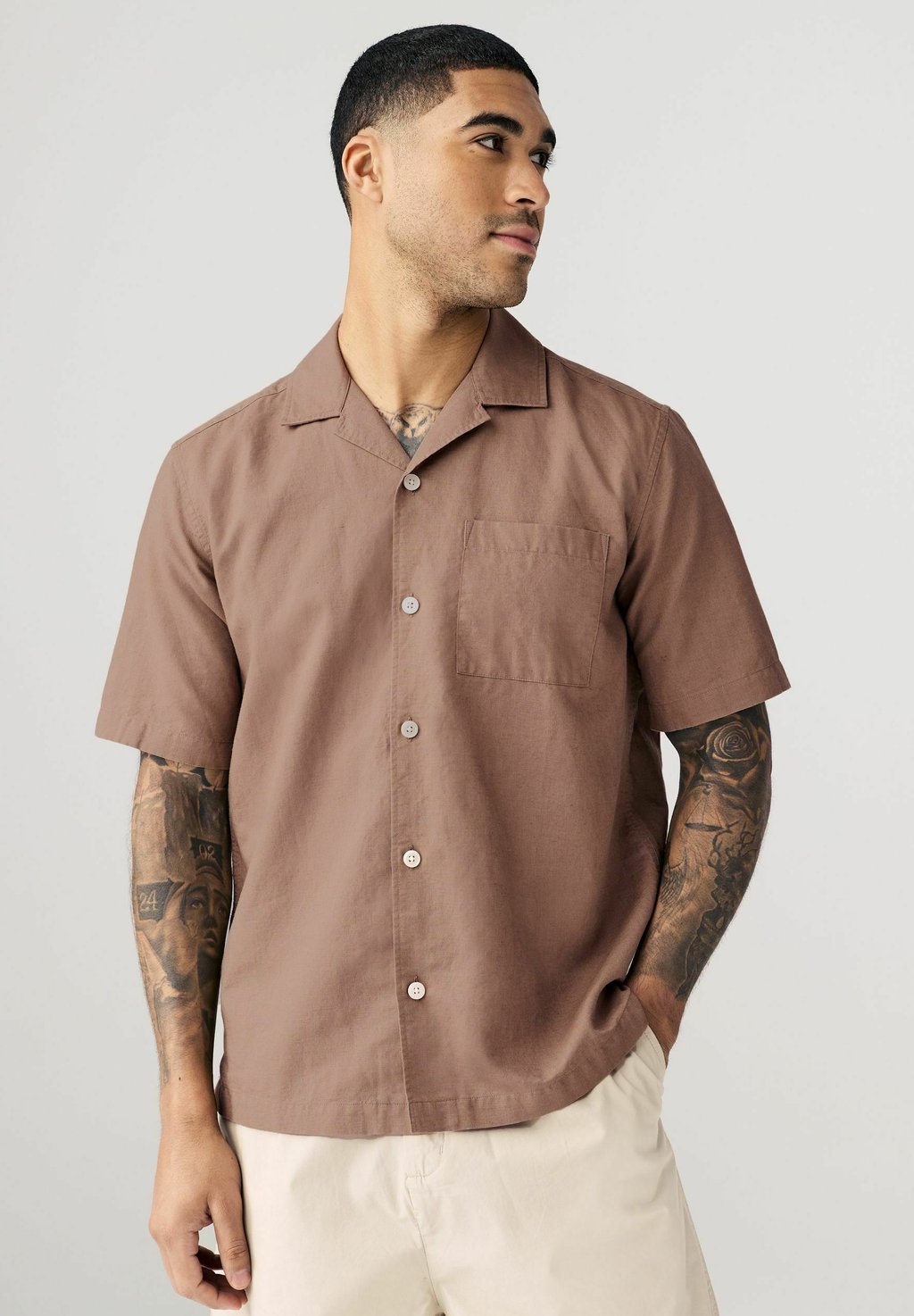

Рубашка CUBAN COLLAR FIT Next, бежевый