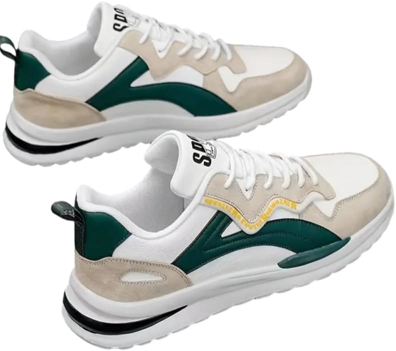 

Мужские ретро кроссовки в уличном стиле с низким верхом - удобные всесезонные повседневные кроссовки для прогулок и путешествий Fmshi, белый/зеленый