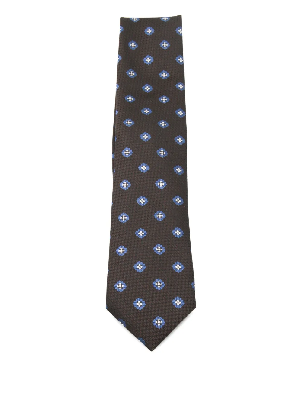 

Галстук с цветочным узором Zegna, коричневый