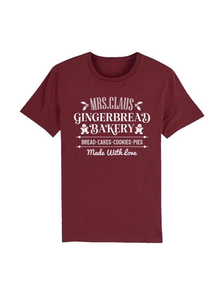 

Футболка F4NT4STIC T-Shirt Santas Gingerbread Bakery Weihnachten, цвет burgundy