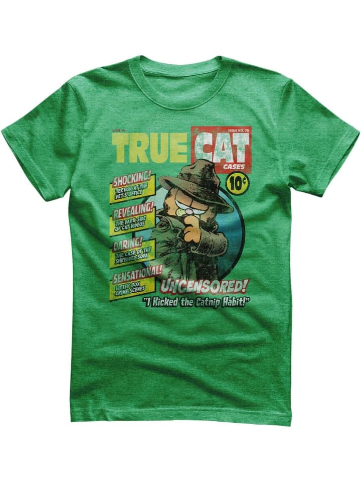 

Футболка True Cat Cases Cover T-Shirt зеленого цвета Garfield, Зеленый, Футболка True Cat Cases Cover T-Shirt зеленого цвета Garfield