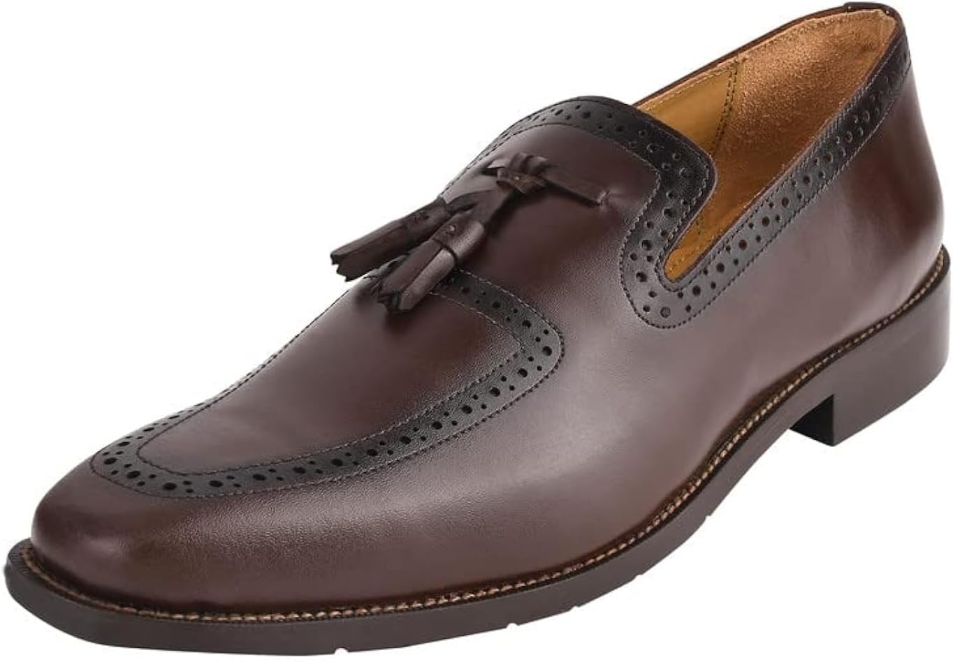 

Мужские классические туфли LIBERTYZENO из натуральной кожи с кисточками, слипоны для взрослых, праздничная обувь на Рождество, коричневый