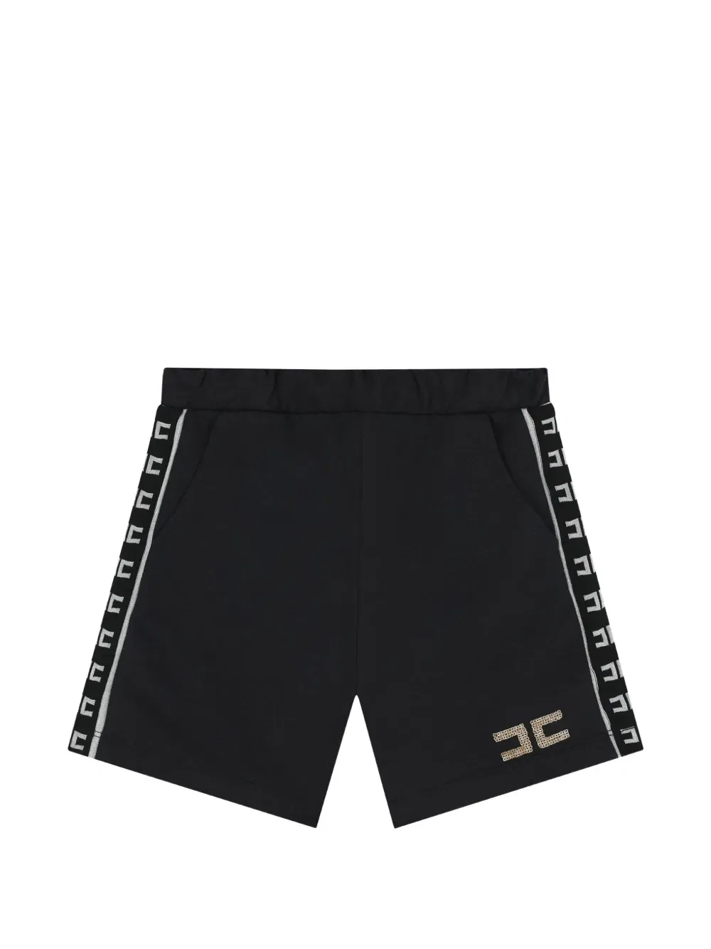 Шорты, украшенные пайетками Elisabetta Franchi Kids, черный
